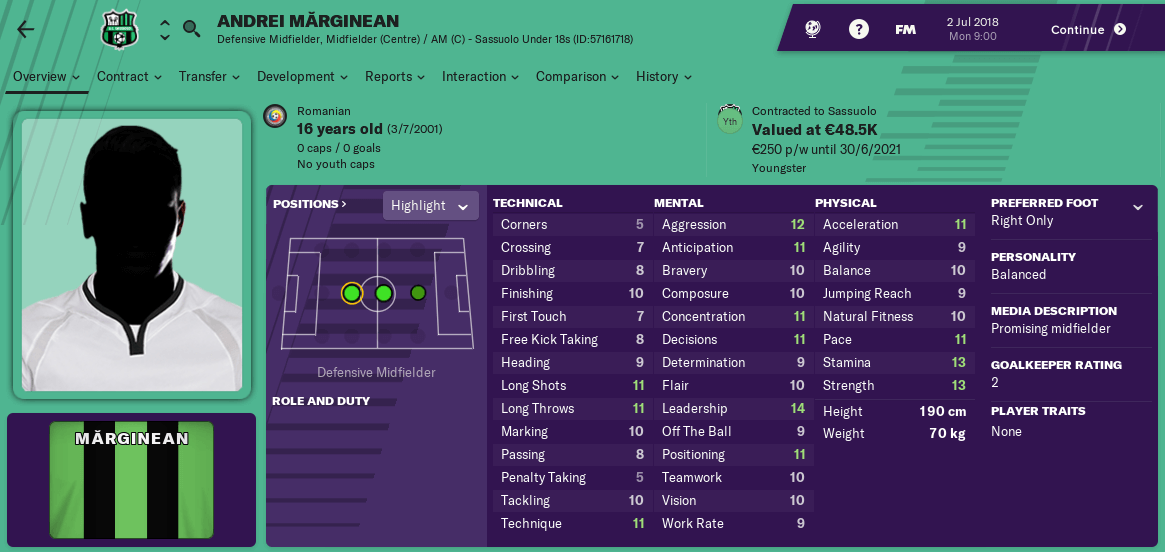 Andrei Marginean Football Manager 2019