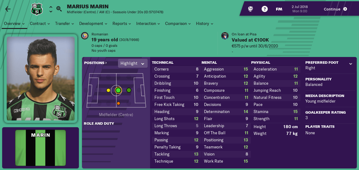 Marius Marin Football Manager 2019